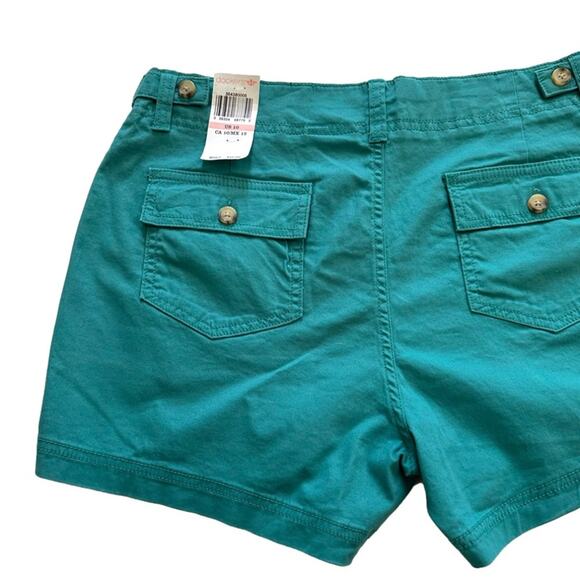 Dockers Women Green Mid Rise Chino Pockets 3” Everyday Shorts Size 10 NEW - Picture 5 of 13
